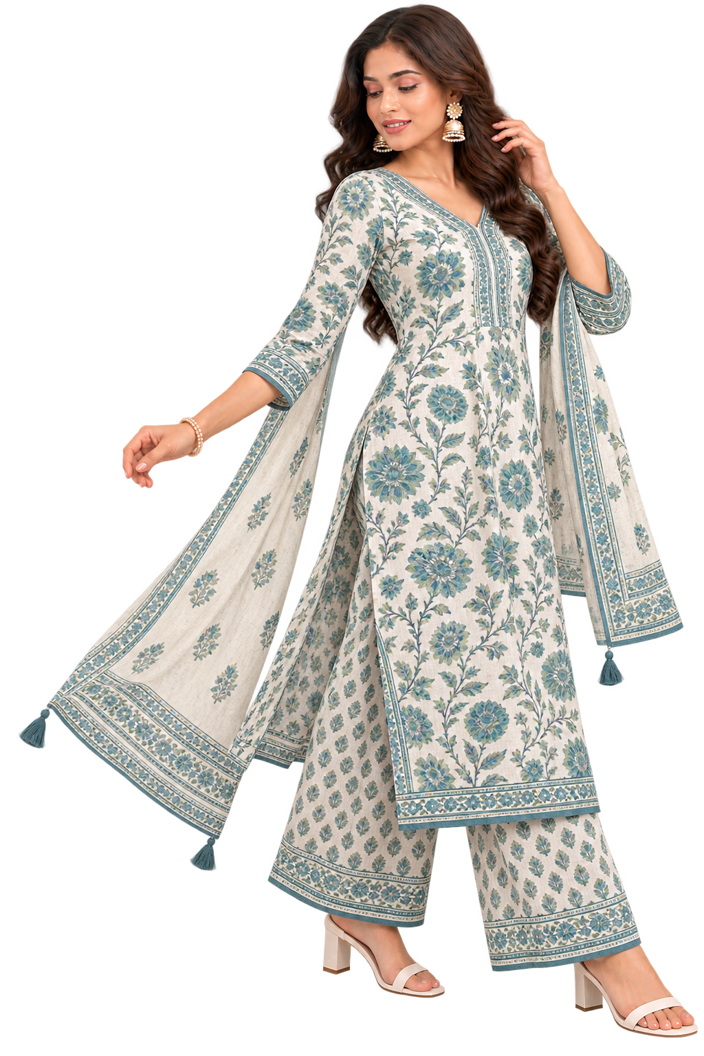 Rayon Printed Kurta & Palazzo Set