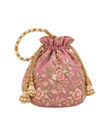 Embroidered Silk Potli Bag