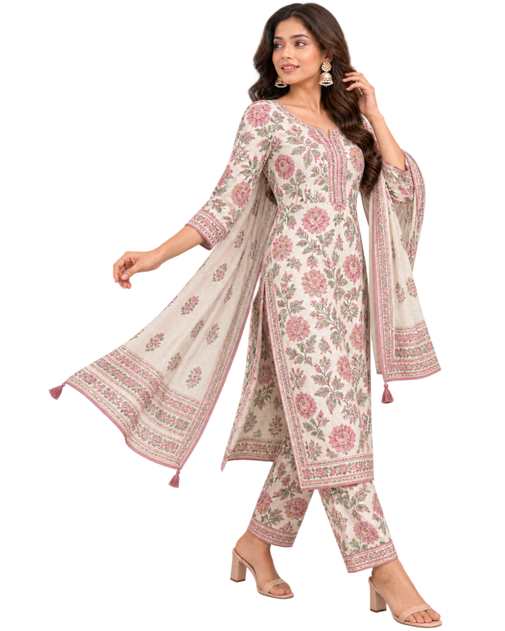 Cotton Printed Straight Suit Set