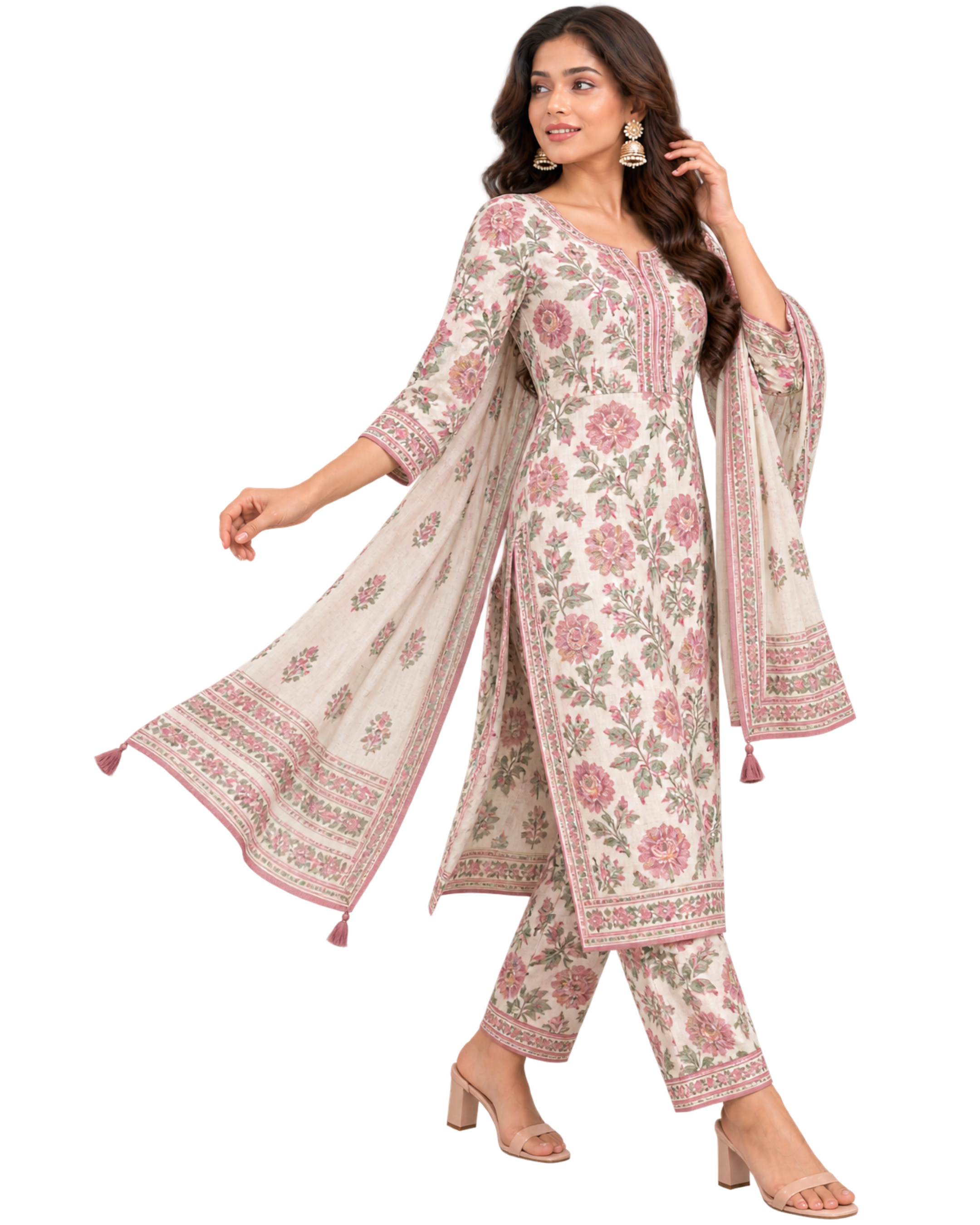 Cotton Printed Straight Suit Set