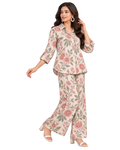 Printed Shirt & Wide-Leg Pant Co-ord Set