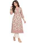 Chanderi Handprinted Cotton Kurti