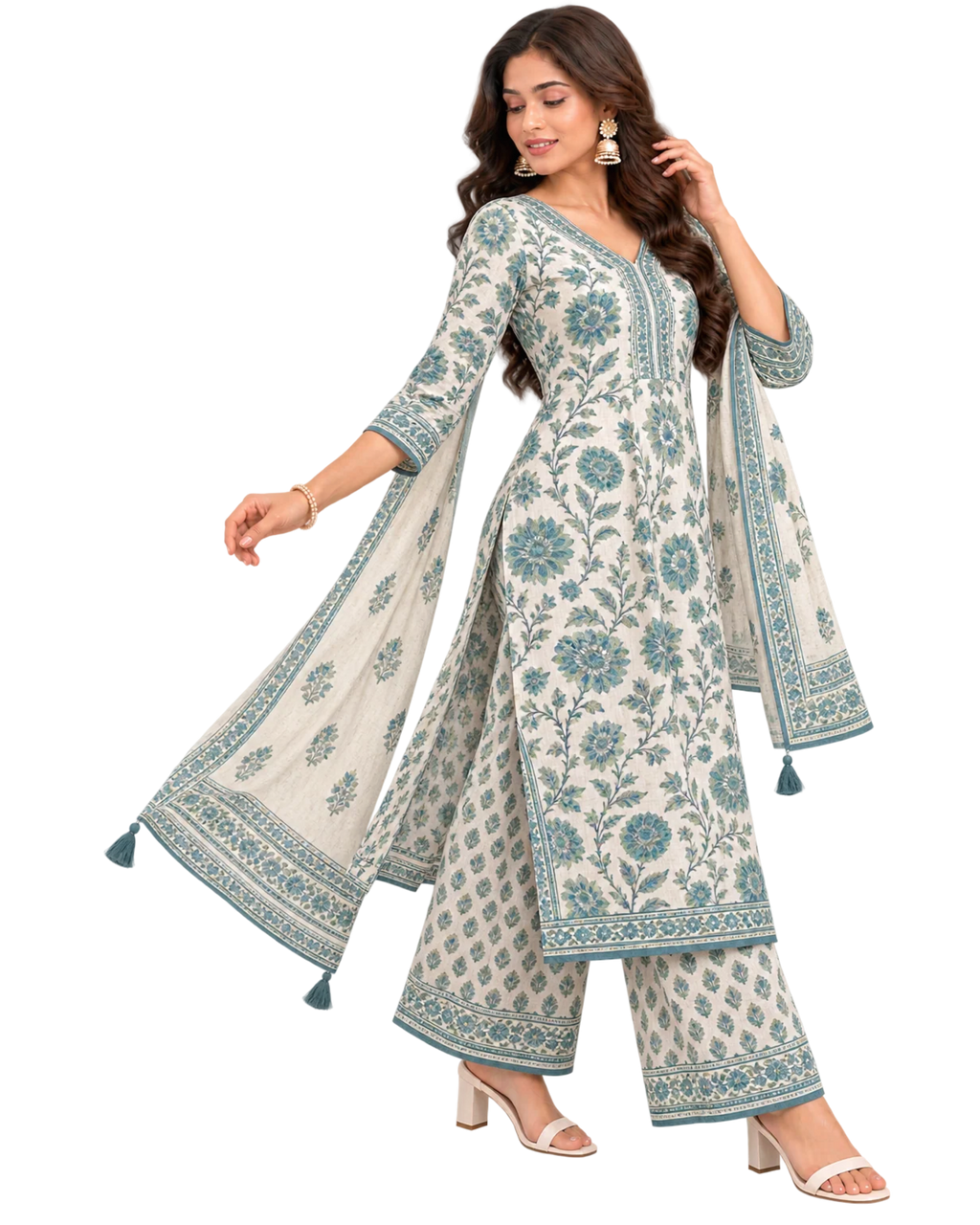 Rayon Printed Kurta & Palazzo Set