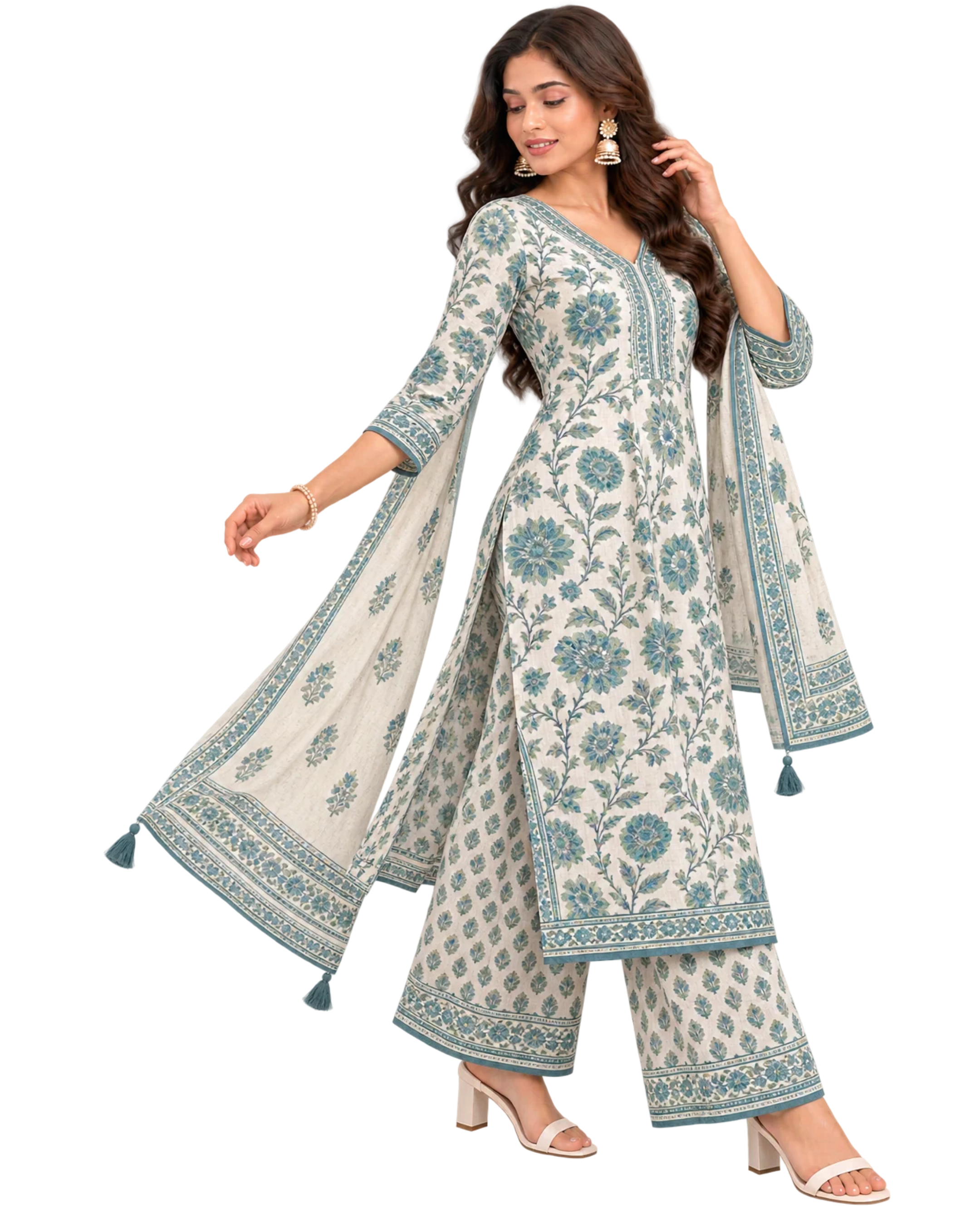 Rayon Printed Kurta & Palazzo Set