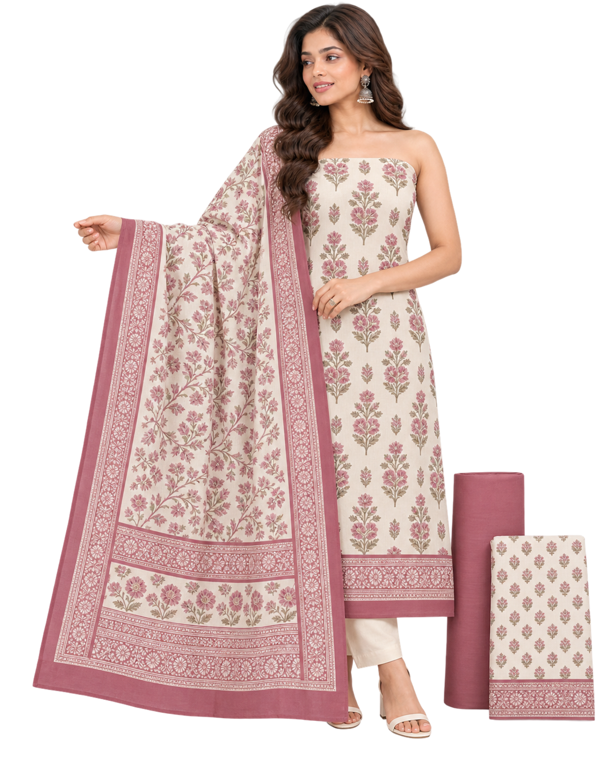 Cotton Printed Unstitched Dress Material