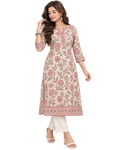 Chanderi Handprinted Cotton Kurti