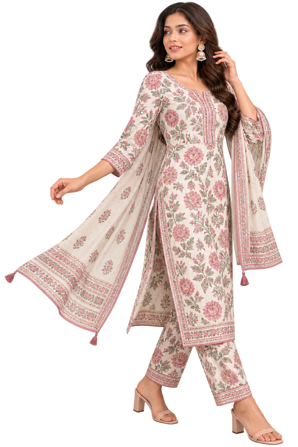 Cotton Printed Straight Suit Set