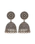 Oxidised Silver Jhumka Earrings