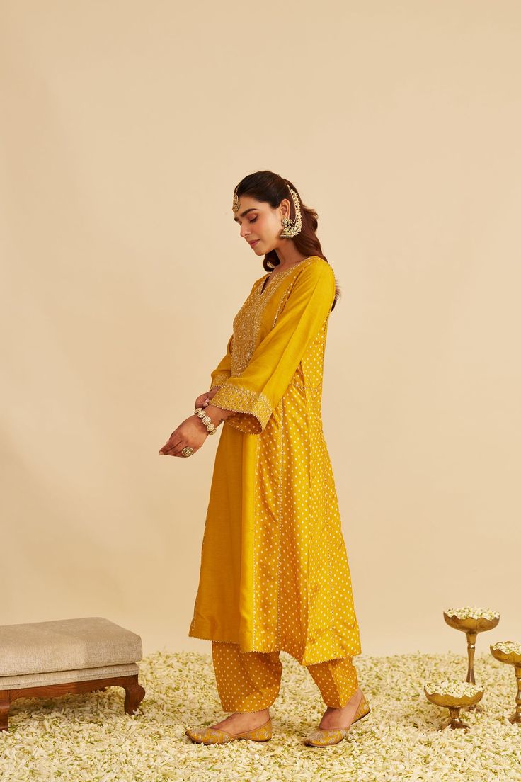 Chanderi Handprinted Cotton Kurta Set — @miyami.fashion
