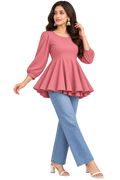 Peplum Style Solid Top