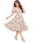 A-Line Fit & Flare Midi Dress