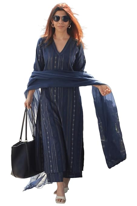 Miyami Women’s Rayon Viscose Printed Straight Kurta with Pant and Dupatta Set | Elegant Ethnic Kurta Pant Dupatta Outfit for Women | Office Festive Casual Wear