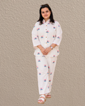 Miyami off- white butterfly embroidred work co-ord set